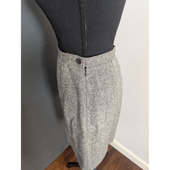 Vintage 90's Talbots Gray Wool Blend Pencil Skirt - 4 Made in Hong Kong - Picture 3 of 9